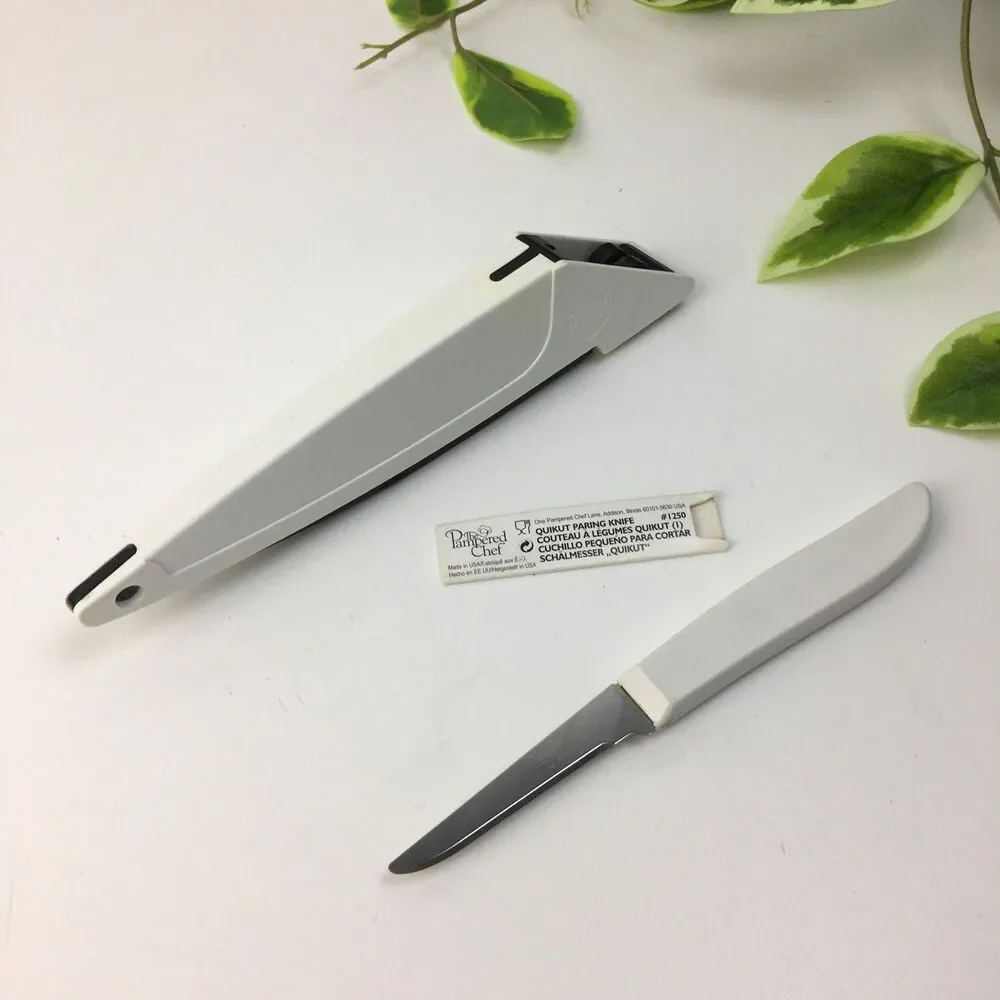 Pampered Chef Paring Knife 1250 & Sharpener Case Holder 7.5